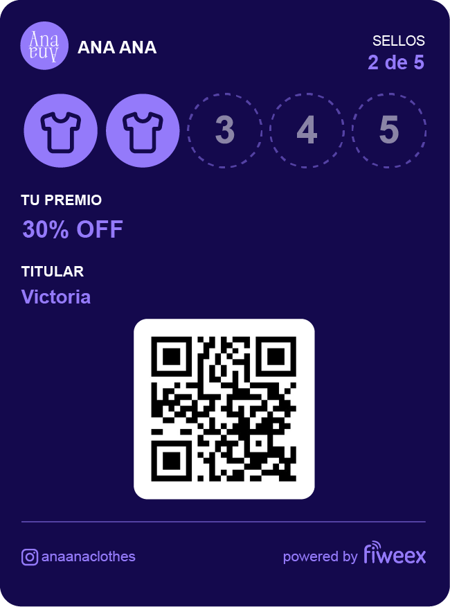 Tarjeta de fidelización de Studio 42