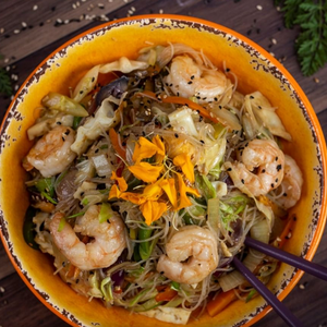 FIDEOS DE ARROZ CON CAMARONES