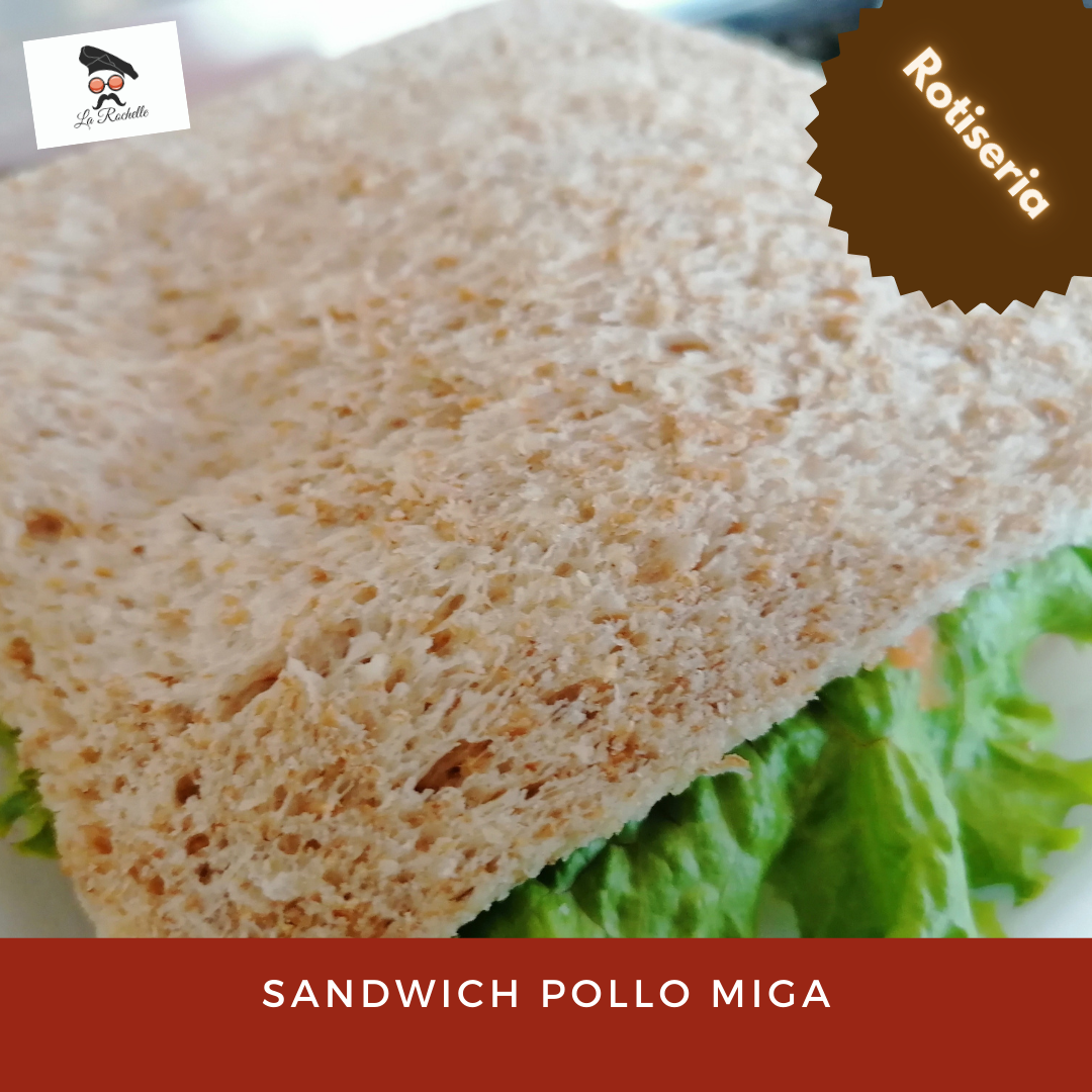 SANDWICH DE POLLO CON PAN MIGA BLANCO O INTEGRAL