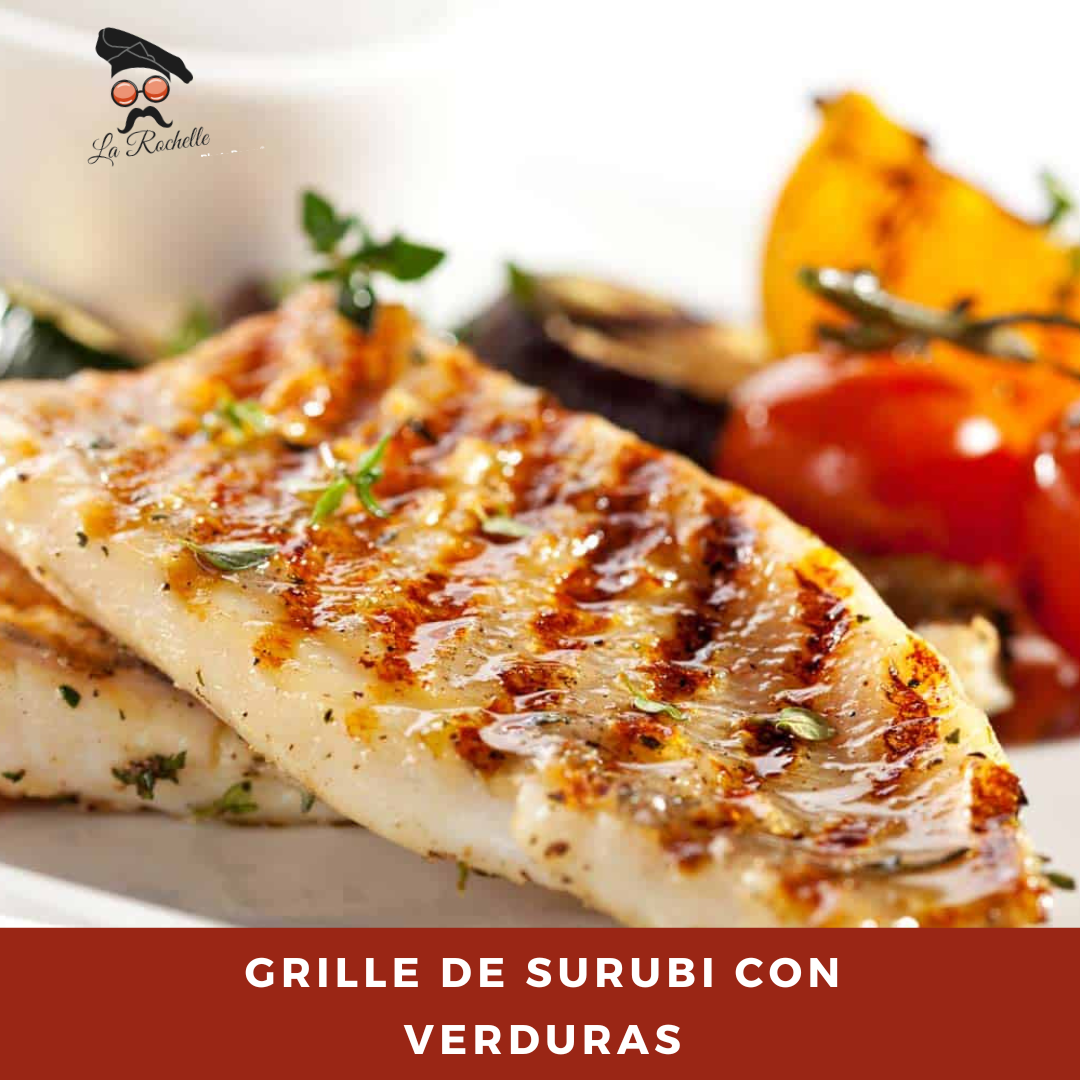 SURUBI GRILLE CON SALTEADO DE VERDURAS 
