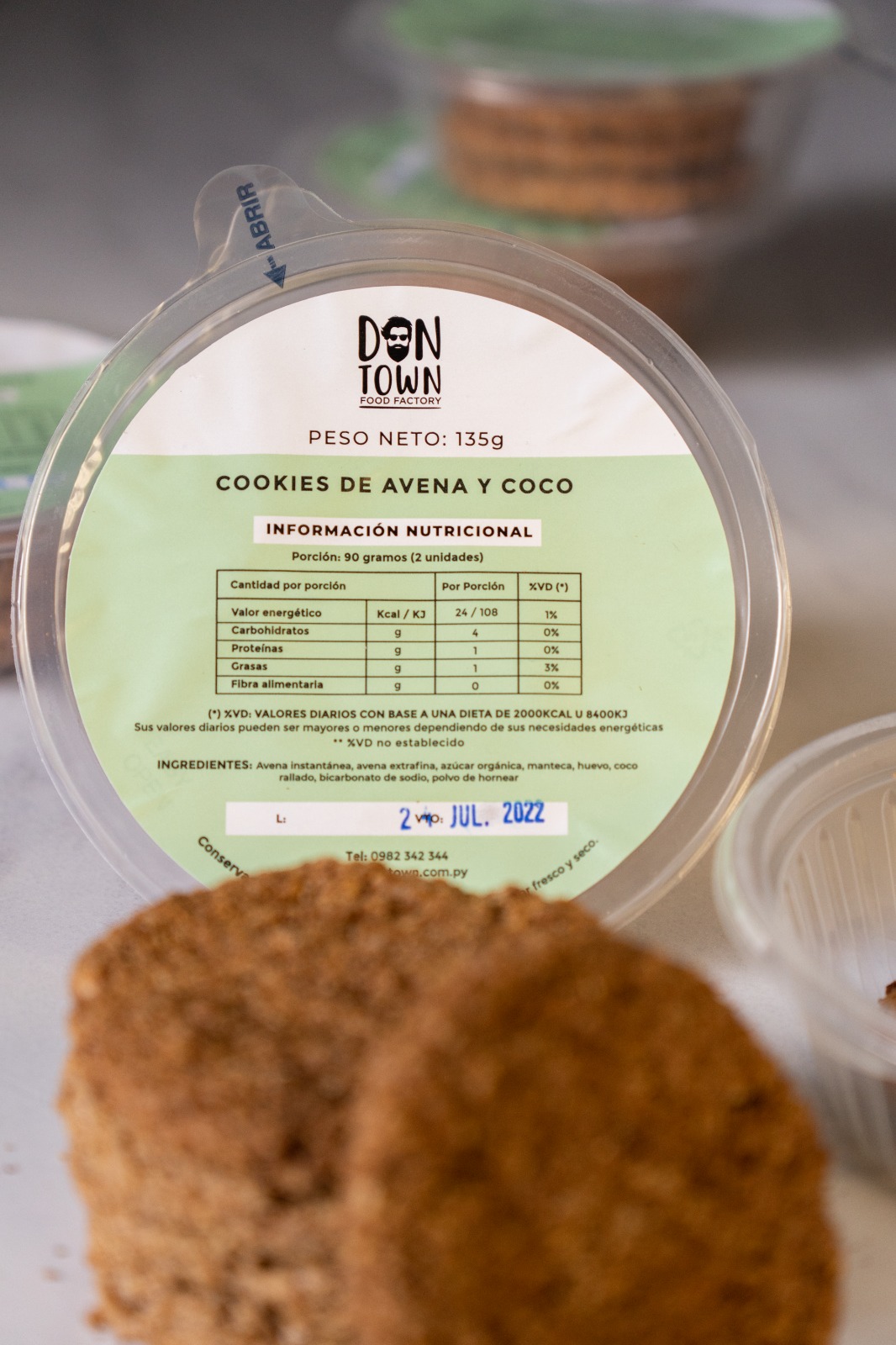 Cookies de Avena y Coco (3 unidades, peso total 135 grs aprox)