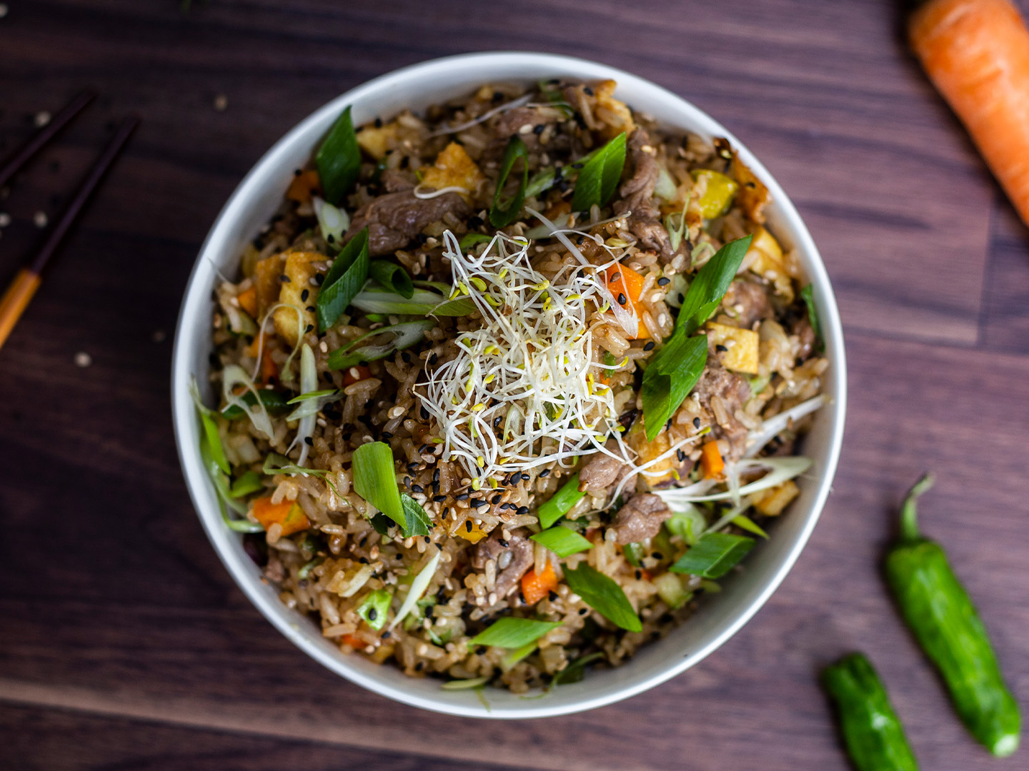  Arroz Frito C/ Carne