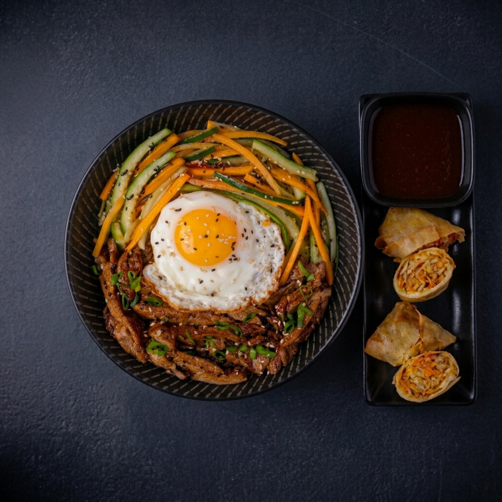 Bibimbap + rollitos