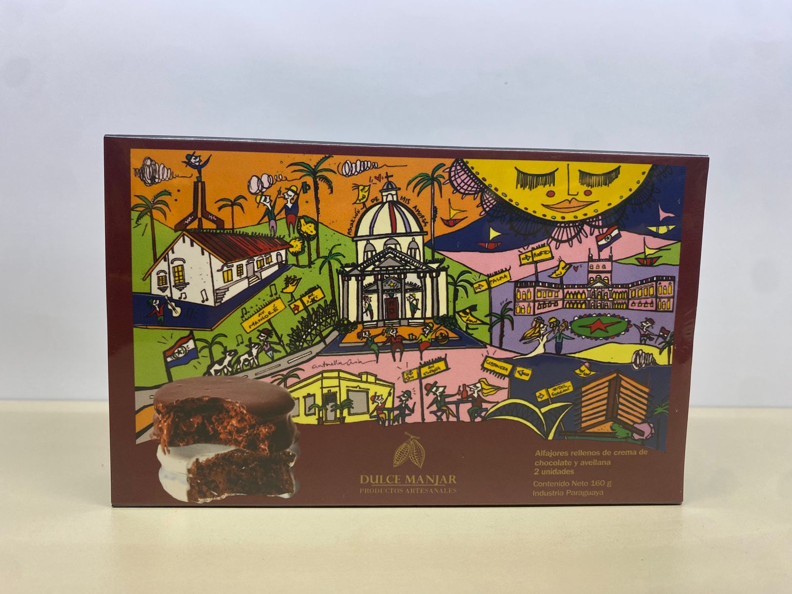 Dulce manjar caja x 2 alfajores nutela