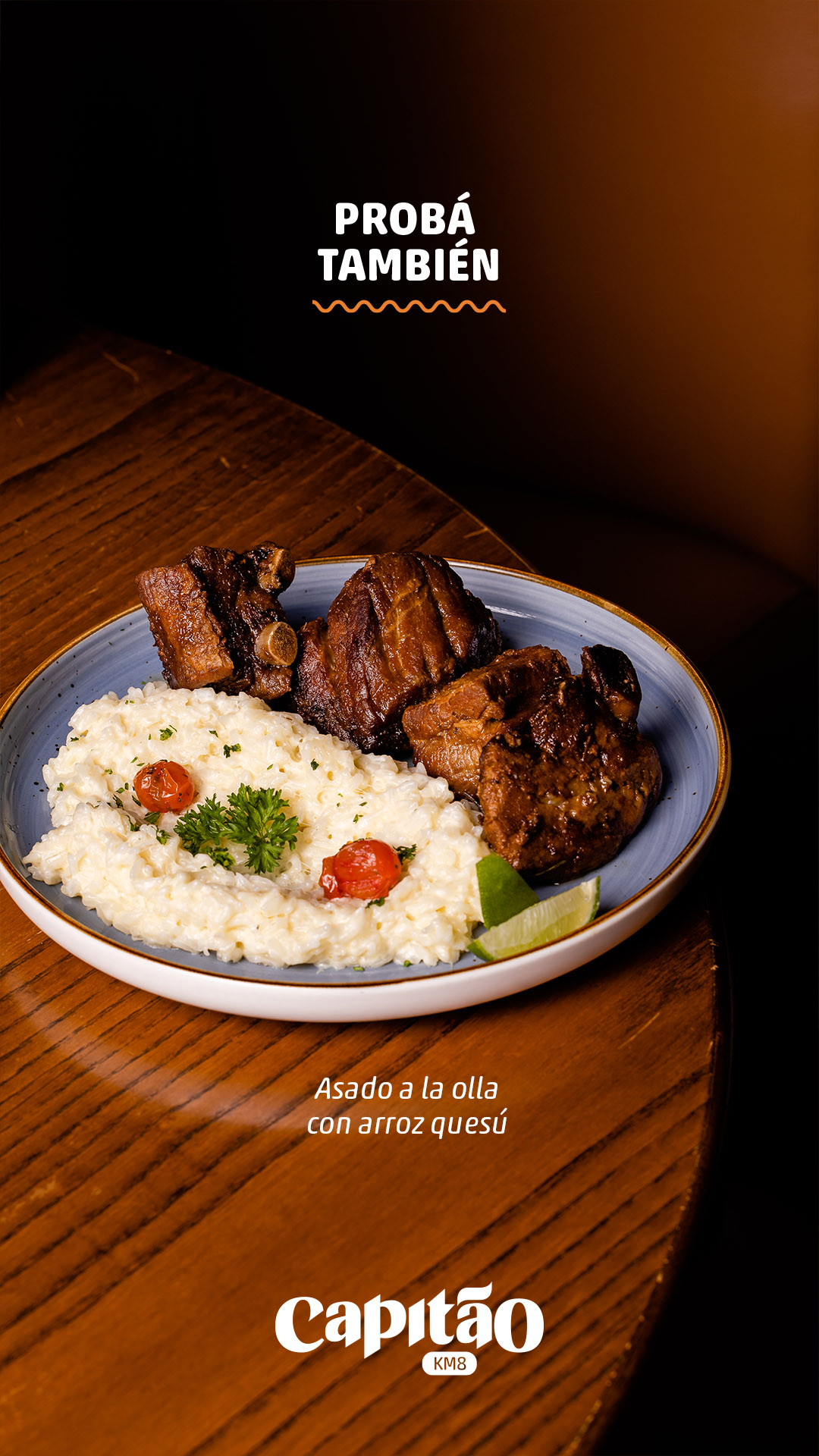 Asado a la Olla con Arroz quesù