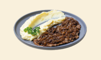 BIFE ACEBOLLADO CON PURÉ