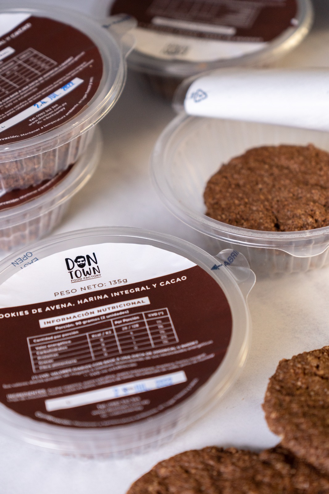  Cookies de avena y cacao (3 unidades, peso total 135 grs aprox)