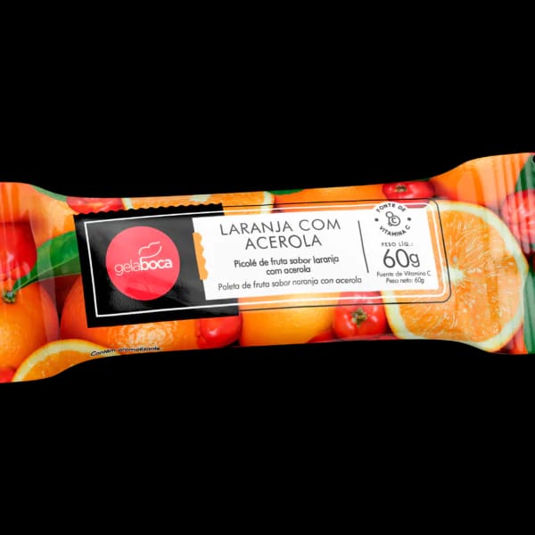 Picolé Gelaboca sabor Laranja com Acerola