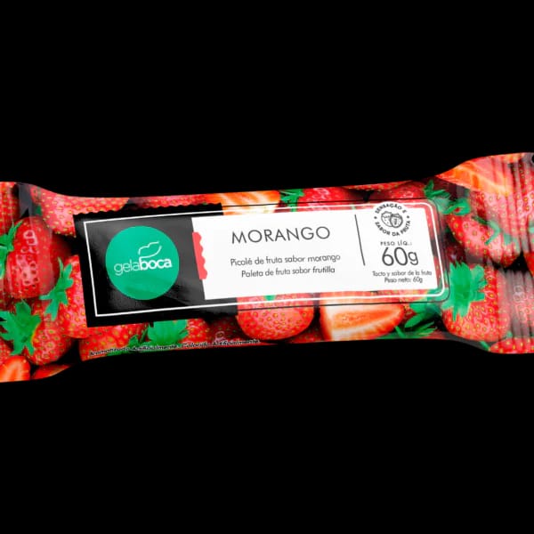 Picolé Gelaboca sabor Morango