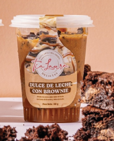 Copa helada de Dulce de Leche con Brownie