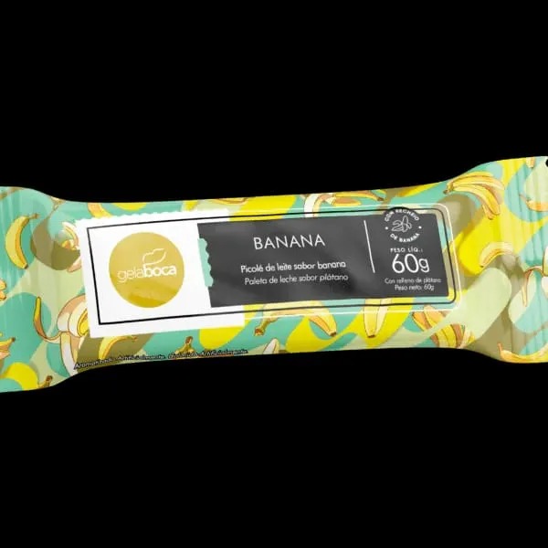 Picolé Gelaboca sabor Banana