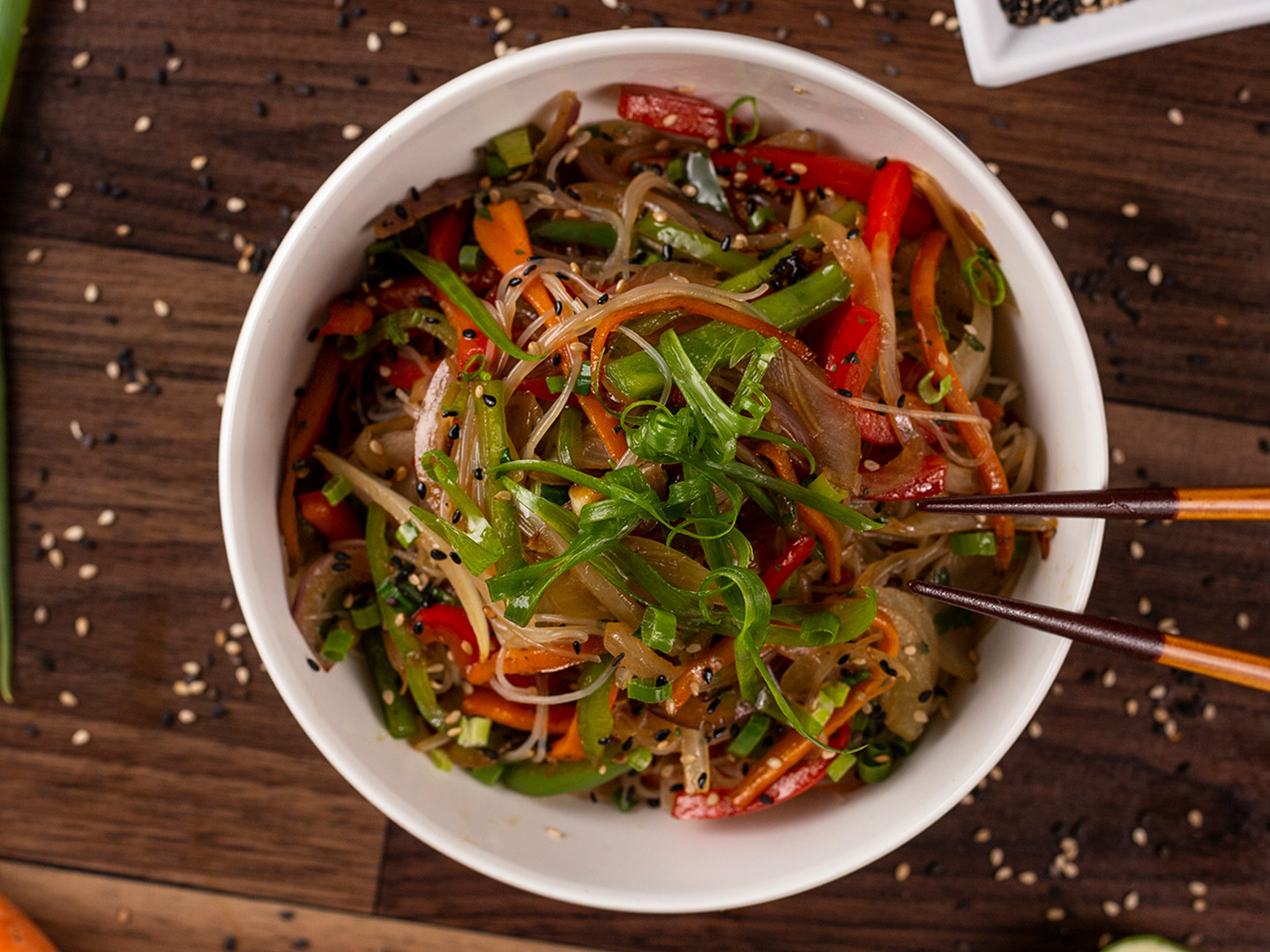 Fideo de Arroz Con Vegetales