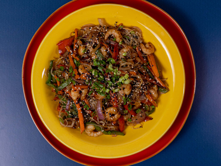 FIDEOS DE ARROZ CON CAMARONES